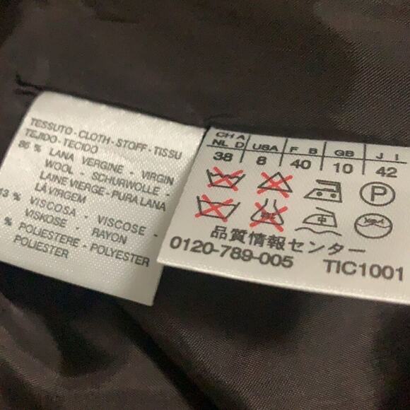 MAX MARA PINSTRIPE BROWN TUNIC BLAZER SIZE 8 - Picture 6 of 8